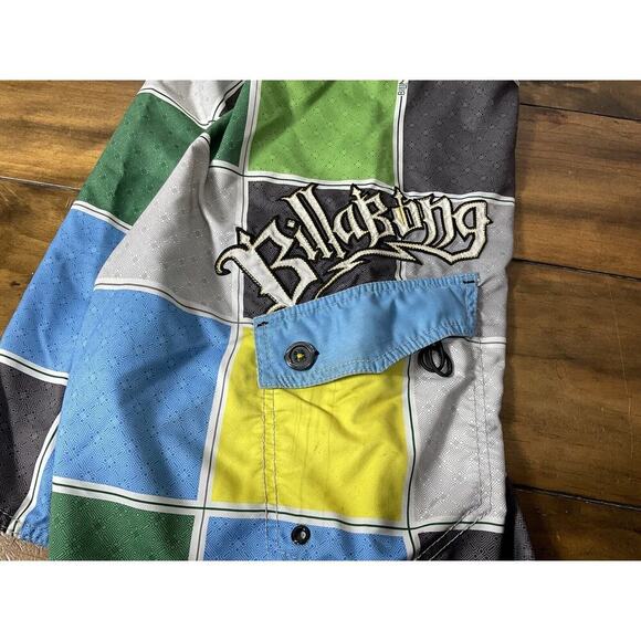 Billabong Board Shorts Mens Size 33 Green Multicolored Swim Trunks - Picture 11 of 11